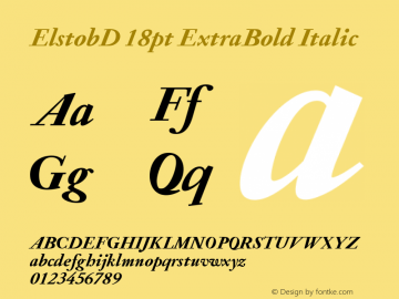 ElstobD 18pt ExtraBold Italic Version 1.011; ttfautohint (v1.8.3)图片样张