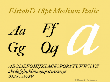 ElstobD 18pt Medium Italic Version 1.011; ttfautohint (v1.8.3)图片样张