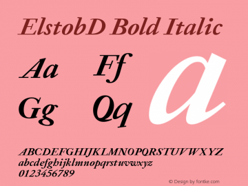 ElstobD Bold Italic Version 1.011; ttfautohint (v1.8.3)图片样张