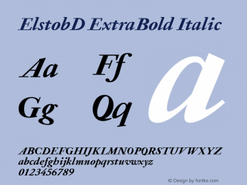 ElstobD ExtraBold Italic Version 1.011; ttfautohint (v1.8.3)图片样张
