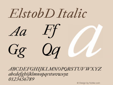 ElstobD Italic Version 1.011; ttfautohint (v1.8.3)图片样张
