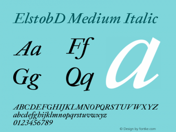 ElstobD Medium Italic Version 1.011; ttfautohint (v1.8.3) Font Sample