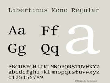 Libertinus Mono Regular Version 7.010;RELEASE Font Sample
