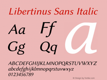 Libertinus Sans Italic Version 7.010;RELEASE Font Sample