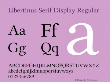 Libertinus Serif Display Regular Version 7.010;RELEASE图片样张