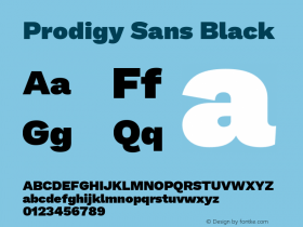 Prodigy Sans Black Version 1.003; ttfautohint (v1.8.3)图片样张