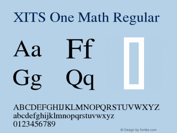 XITS One Math Version 1.302 Font Sample