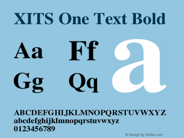 XITS One Text Bold Version 1.302 Font Sample