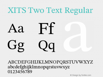 XITS Two Text Version 2.02 b142 Font Sample