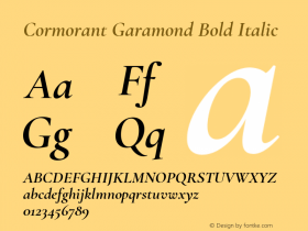 Cormorant Garamond Bold Italic Version 3.609图片样张