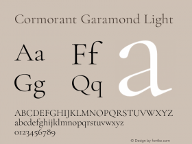 Cormorant Garamond Light Version 3.609;hotconv 1.0.109;makeotfexe 2.5.65596图片样张