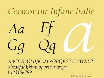 Cormorant Infant Italic Version 3.609;hotconv 1.0.109;makeotfexe 2.5.65596图片样张