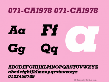 071-CAI978 071-CAI978 Version 3.0 Font Sample