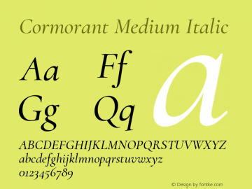 Cormorant Medium Italic Version 3.609图片样张
