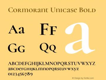 Cormorant Unicase Bold Version 3.609;hotconv 1.0.109;makeotfexe 2.5.65596图片样张