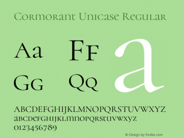 Cormorant Unicase Regular Version 3.609;hotconv 1.0.109;makeotfexe 2.5.65596图片样张