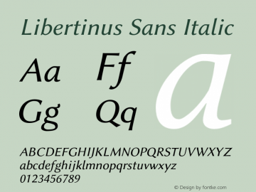 Libertinus Sans Italic Version 7.020;RELEASE图片样张