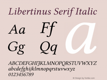 Libertinus Serif Italic Version 7.020;RELEASE图片样张