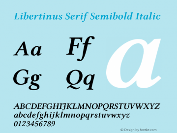 Libertinus Serif Semibold Italic Version 7.020;RELEASE图片样张