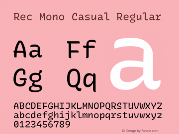 Rec Mono Casual Version 1.066 Font Sample