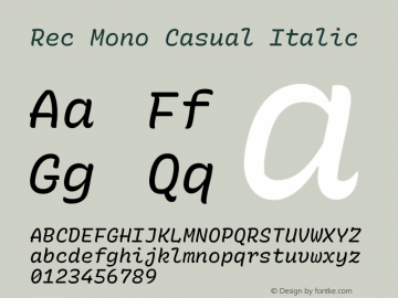 Rec Mono Casual Italic Version 1.066图片样张