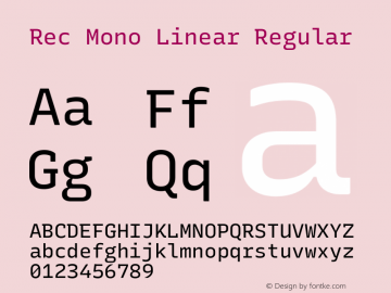 Rec Mono Linear Version 1.066 Font Sample