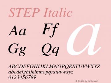 STEP Italic Version 2.0.4图片样张