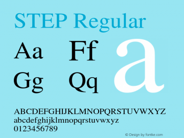 STEP Version 2.0.4 Font Sample