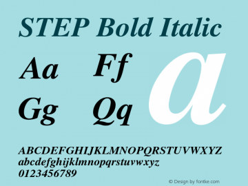 STEP Bold Italic Version 2.0.4 Font Sample