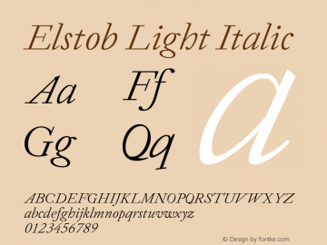 Elstob Light Italic Version 1.012; ttfautohint (v1.8.3)图片样张