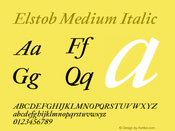 Elstob Medium Italic Version 1.012; ttfautohint (v1.8.3)图片样张