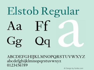 Elstob Regular Version 1.012; ttfautohint (v1.8.3) Font Sample