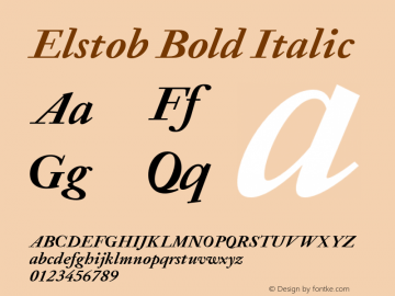 Elstob Bold Italic Version 1.012图片样张