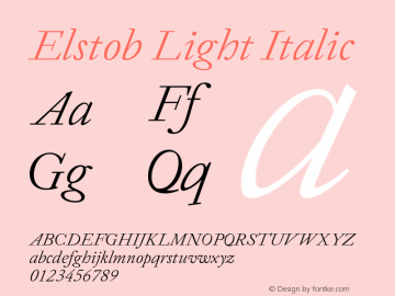 Elstob Light Italic Version 1.012图片样张