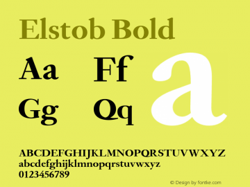 Elstob Bold Version 1.012 Font Sample