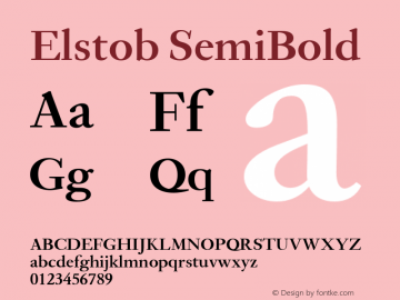 Elstob SemiBold Version 1.012 Font Sample