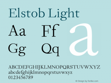 Elstob Light Version 1.012 Font Sample
