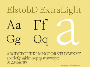 ElstobD ExtraLight Version 1.012; ttfautohint (v1.8.3) Font Sample