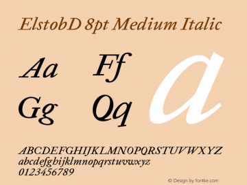 ElstobD 8pt Medium Italic Version 1.012; ttfautohint (v1.8.3)图片样张
