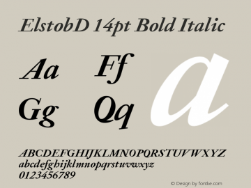 ElstobD 14pt Bold Italic Version 1.012; ttfautohint (v1.8.3)图片样张