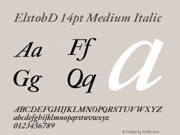 ElstobD 14pt Medium Italic Version 1.012; ttfautohint (v1.8.3)图片样张