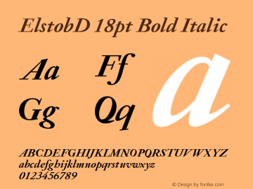 ElstobD 18pt Bold Italic Version 1.012; ttfautohint (v1.8.3)图片样张