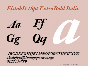 ElstobD 18pt ExtraBold Italic Version 1.012; ttfautohint (v1.8.3)图片样张