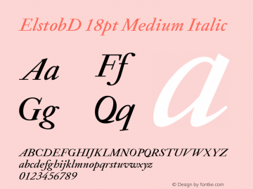 ElstobD 18pt Medium Italic Version 1.012; ttfautohint (v1.8.3)图片样张