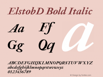 ElstobD Bold Italic Version 1.012; ttfautohint (v1.8.3)图片样张
