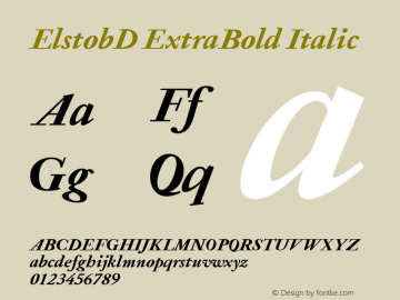 ElstobD ExtraBold Italic Version 1.012; ttfautohint (v1.8.3)图片样张