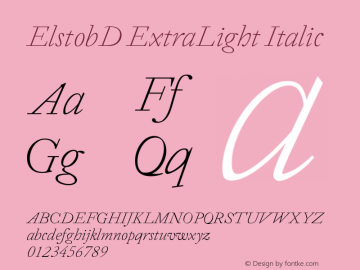 ElstobD ExtraLight Italic Version 1.012; ttfautohint (v1.8.3)图片样张