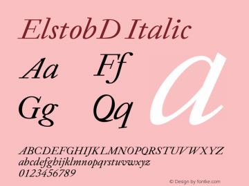 ElstobD Italic Version 1.012; ttfautohint (v1.8.3) Font Sample