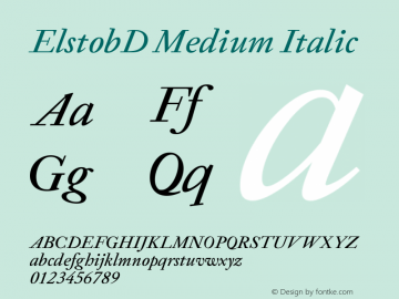 ElstobD Medium Italic Version 1.012; ttfautohint (v1.8.3)图片样张