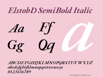 ElstobD SemiBold Italic Version 1.012; ttfautohint (v1.8.3)图片样张